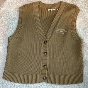 PacSun Brown/khaki unisex knit sweater vest size L